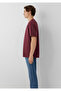 Logo Embroidered Burgundy Basic T-Shirt Loose Fit / Comfortable Cut 067074-70396 - 4
