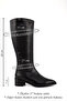 Women's Black Pointed Toe Thick Heeled Genuine Leather Boots - 2
