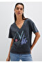 Printed Gray Istanbul T-Shirt Regular Fit / Normal Cut 1601176-900 - 3