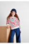 Logo Printed Red Striped Sweatshirt 7s10038-82054
