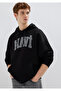 Logo Printed Hooded Black Sweatshirt 067149-902