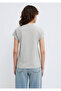 Gray Logo Printed Loose Cut T-Shirt - 166422 -25702 - 5