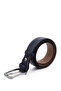 Men's Navy Blue Antique Genuine Leather 3.5 cm Classic Belt - 3
