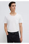 Stitched Pocket Detailed White T-Shirt Fitted / Fitted Cut 062772 -20843