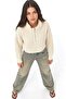 Mixray Textured Long Sleeve Zipper Collar Sweater - 3