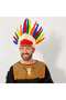 Native American Cap with Colorful Real Feather Rubber Apparatus - 2