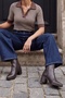 Women's Heeled Boots Pointed Toe Zippered Cerin Brown - 4