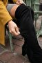 Jessica Black Stretch (7 cm Heel) Round Toe Thick Heeled Over-The-Knee Boots - 7