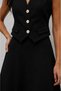 Black Linen A-Line Skirt and Vest Siena Set - 6