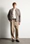 Warm Regular Fit College Collar Bomber Cashmere Coat F7750Ax26Sp - 2