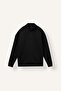 Boxy Fit Stand Collar Half Zip Skuba Diver Fabric Sweatshirt E9363Ax25Au