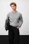 Cablin men's round neck regular fit knitwear grimelange sweater