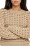 Mixray Textured Knit Relaxed Fit Short Sweater, Round Neck - 3