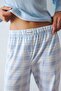 100% Cotton Slim Fit Long Sleeve Printed Top Checkered Bottom Ribbed Pajama Set H8812Ax26Au - 4