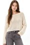 Mixray Openwork Boat Neck Crop Knitwear