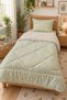 Mint Green Crispy Floral Patterned Single 160X220 cm Welsoft Double-Sided Quilt and Sleeping Set - 4