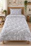 Gray Pine Trees Patterned Double-Sided 160X220 cm Sleeping Set, Single Quilted Quilt Without Sheets