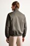 Slim Fit Lined Zippered Khaki Men's Coat D7338Ax/Kh522 - 5