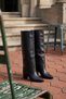 Strada Black Matte Slip-On Boots (8 cm Heel Height) Daily Use Boots and Boots - 3