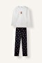 100% Cotton Regular Fit Printed Long Sleeve 2-Piece Pajama Set I3176Ax26Au - 6