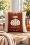 Double-Sided Printed Velvet Texture Autumn and Pumpkin Pattern Throw Pillow Cover - 3