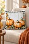 Double-Sided Printed Velvet Texture Autumn and Pumpkin Pattern Throw Pillow Cover - 5
