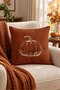 Double-Sided Printed Velvet Texture Autumn and Pumpkin Pattern Throw Pillow Cover - 2