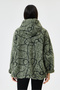 Women's Khaki Italian Furry Zippered Hooded Wide Fit Boucle Coat Size 40 - 48 - 3