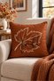 Double-Sided Printed Velvet Texture Autumn and Leaf Pattern Throw Pillow Cover - 2