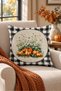 Double-Sided Printed Velvet Texture Autumn and Pumpkin Pattern Throw Pillow Cover - 2