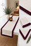 Burgundy Ruffled Runner 40 × 110 cm – Cream Decorative Tablecloth Stylish Table Runner - 2