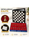 Luxury Metal Chess Set with Storage Box, Chrome Plated, Classic Gold Themed Figures – Marble Patterned Base 20 Cm. - 2