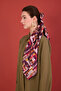 Burgundy 90X90 Silk Twill Scarf - 2