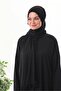 Lace-Up Hijab with Zipper and Elastic Cuffs That Won'T Slip, Prayer Dress Black