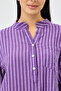 Women's Purple Italian Line Pattern Dominant Collar Folded Fakir Sleeve Half Buttoned Blouse 40 - 44 Size - 4