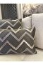 Ria Smoked Gray Zigzag Tassel Detailed Throw Pillow Cover 1 Piece - 4