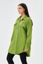Women's Green Italian Long Velvet Oversize Shirt Tunic 40 - 46 Size - 4