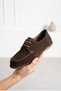 Velvet Lace-Up Genuine Leather Ballerinas - 3