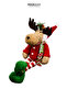 Christmas Ornament Sitting Deer Figure Red Green 25 cm - 3