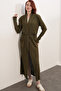 15690 Long Knitwear Cardigan - Khaki - 4