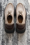 Tulsa Genuine Leather Moc Toe Contrast Detailed Toothed Sole Men's Shoes - 6