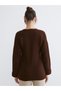Alita City Farkıyla Soulife Brown Knitwear Plain Midi Women's Cardigan - 4