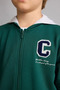 School Cotton Printed Hooded Zippered Green Cardigan Boy H9851A826Au - 5