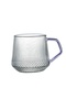 350 Ml Heat Resistant Striped Cup with Black Handle Borosilicate Coffee Tea and Presentation Cup