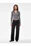 Camisole Fabric Long Sleeve Polo Collar Ribbed T-Shirt