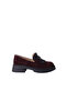 257003 Genuine Leather Loafer Women's Shoes with Buckle Ruffles