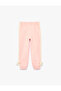 Cotton Shaped Jogger Sweatpants with Bowknot and Elastic Waistband - 4