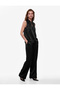 Tie-Up Gathered Ruffle Collar Sleeveless Satin Blouse - 2