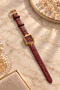 Osso Women's Wristwatch - Burgundy Croco Pattern Leather Band, Gold Square Case, Classic Roman Numeral Dial Minimal Vintage Women's Watch - 7