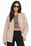Mixray Buttoned V-Neck Ribbed Knit Cardigan